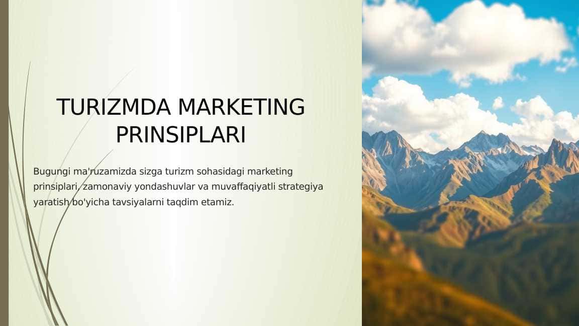 TURIZMDA MARKETING PRINSIPLARI