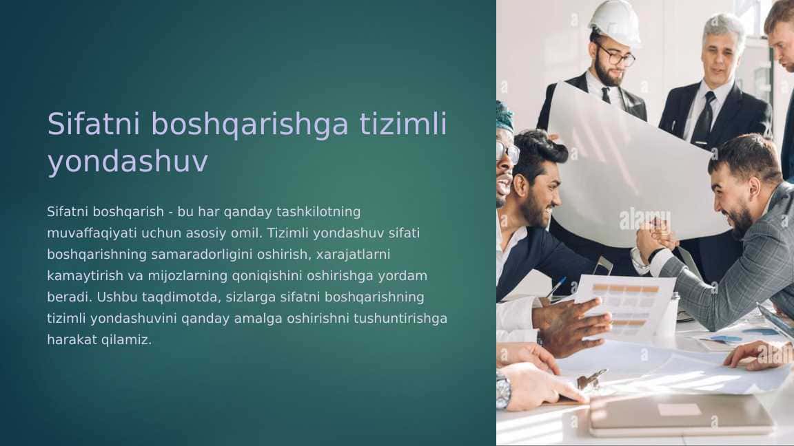 Sifatni boshqarishga tizimli yondashuv