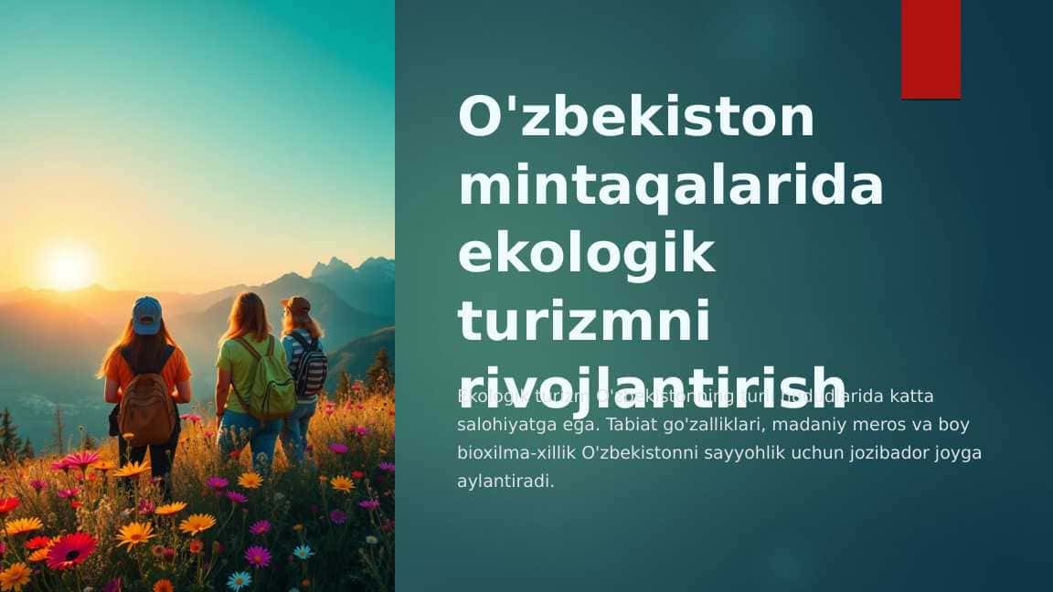 O'zbekiston mintaqalarida ekologik turizmni rivojlantirish
