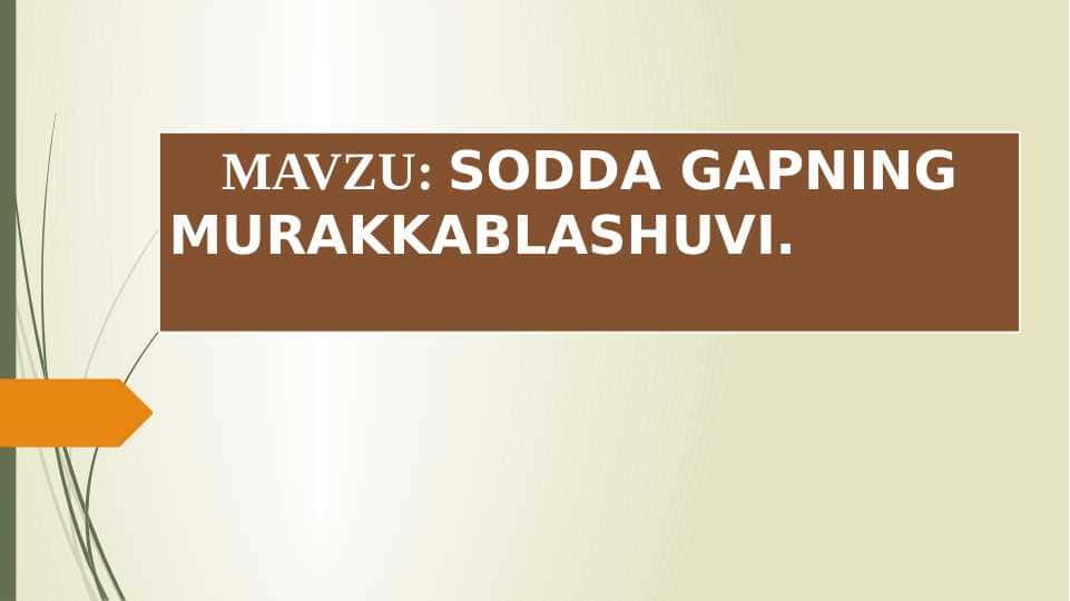 SODDA GAPNING MURAKKABLASHUVI