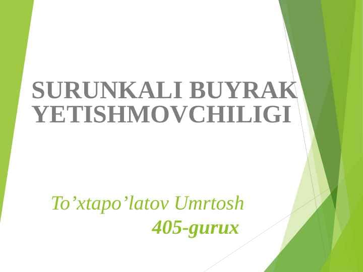 Surunkali buyrak yetishmovchiligi