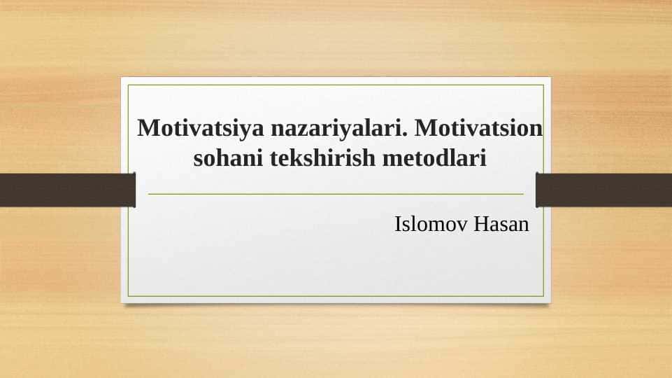 Motivatsiya nazariyalari