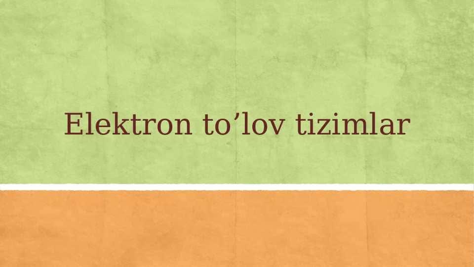 Elektron toʻlov tizimlari