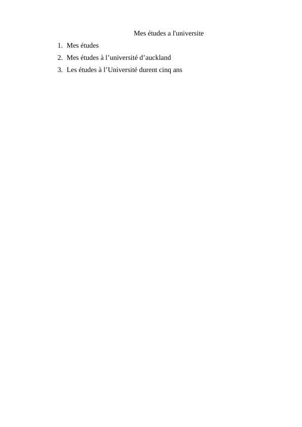Mes études a l'universite