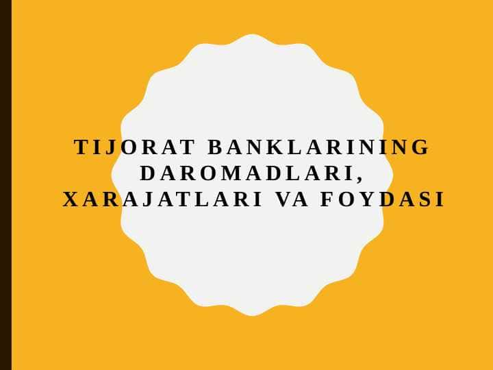 Bank daromad va xarajatlari