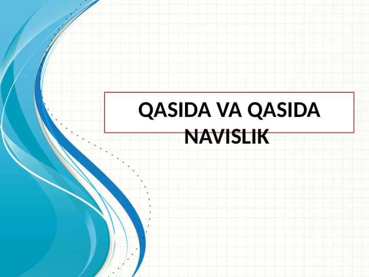 Qasida va Qasida navislik