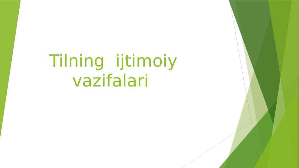 Tilning ijtimoiy vazifalari