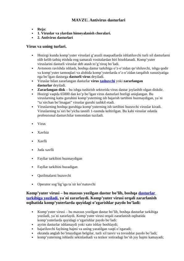 Antivirus dasturlari