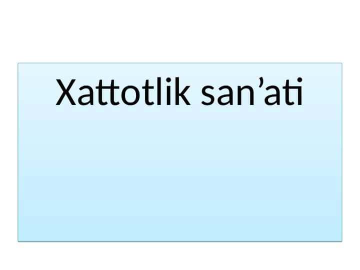Xattotlik san’ati
