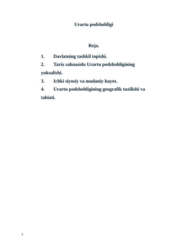 URARTU PODSHOLIGI