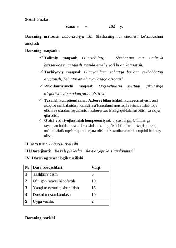 9-sinf Fizika