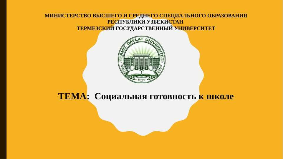 Социальная готовность к школе