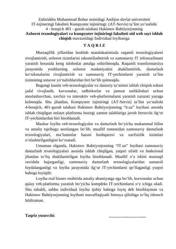 TAQRIZ | BEPUL