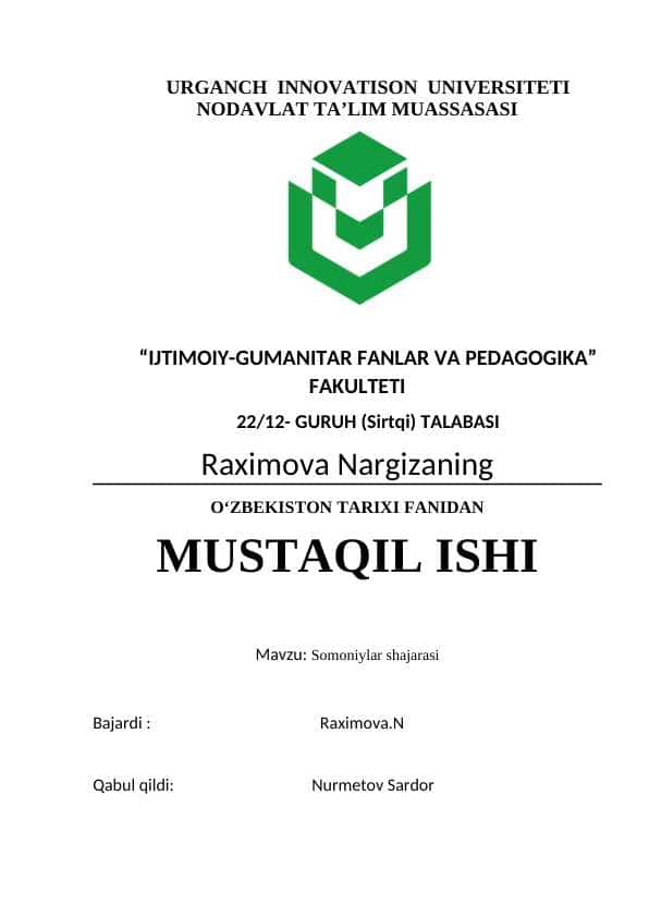 Somoniylar shajarasi