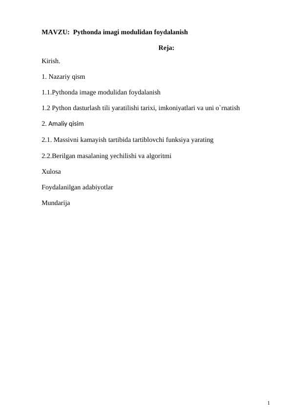 Pythonda imagi modulidan foydalanish