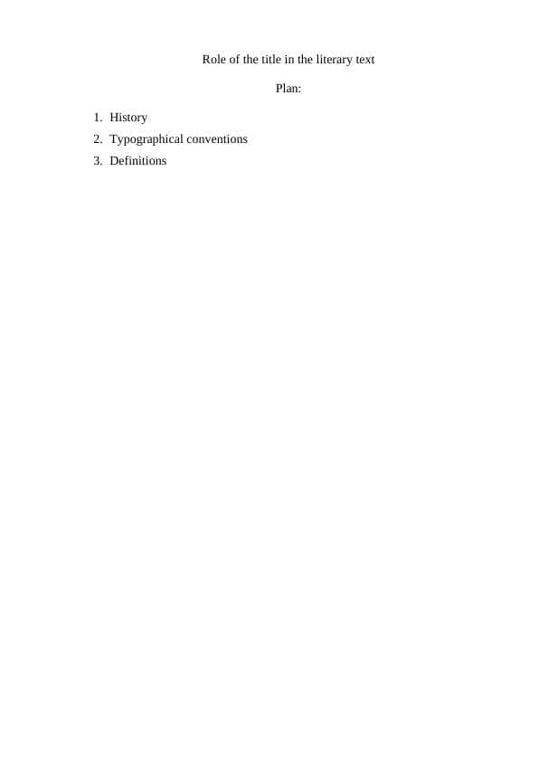 Role of the title in the literary text