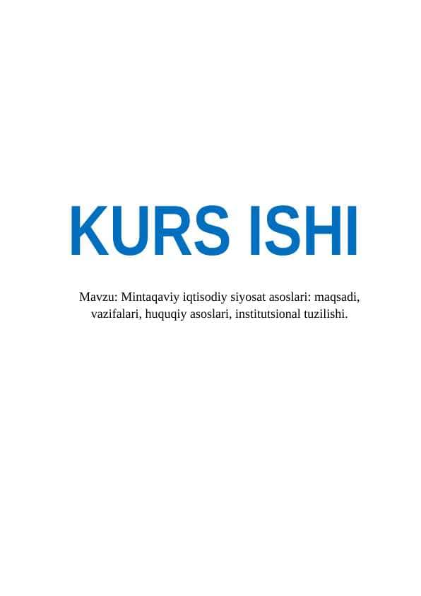 Mintaqaning sanoat majmuasini davlat tomonidan tartibga solishninig tashkiliy-iqtisodiy jihatlari.