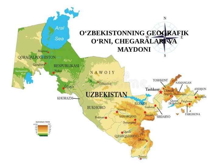 O‘ZBEKISTONNING GEOGRAFIK O‘RNI, CHEGARALARI VA MAYDONI