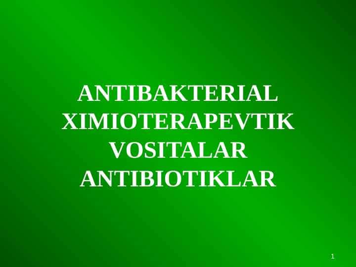 Antibacterial ppt