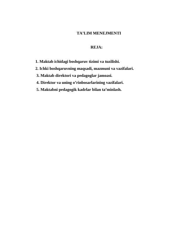 TA’LIM MENEJMENTI