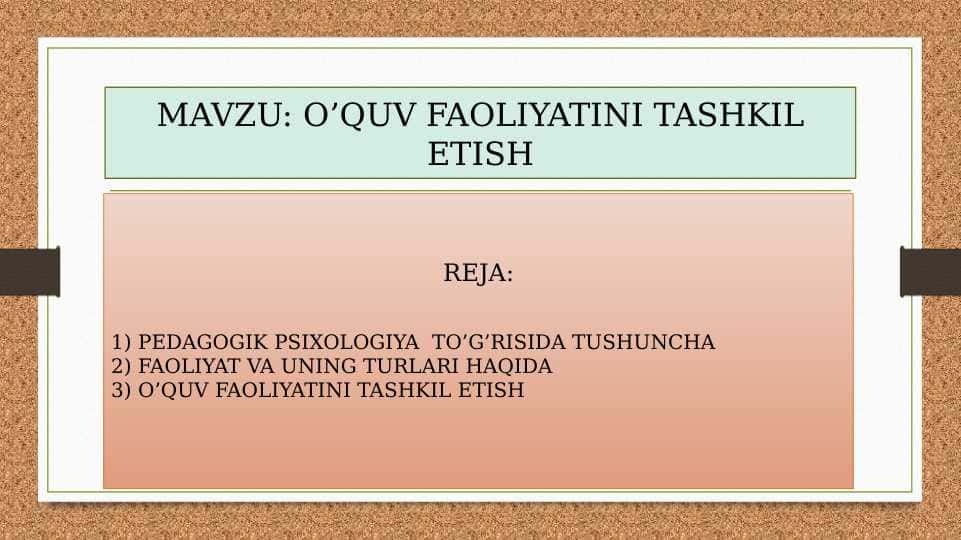 O’QUV FAOLIYATINI TASHKIL ETISH 23.pptx