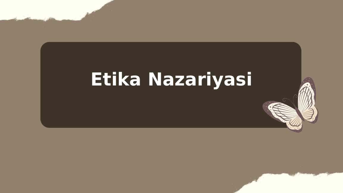 Etika Nazariyasi