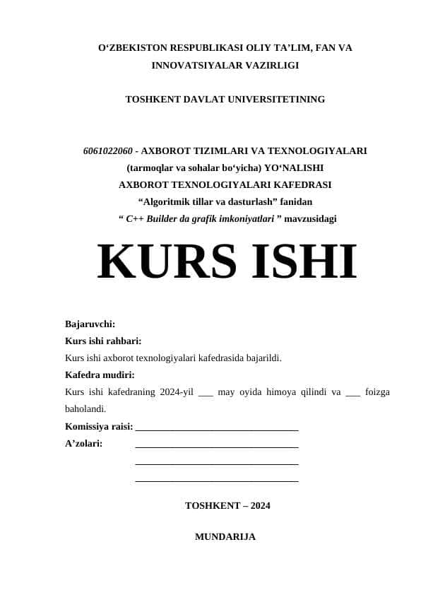 C++ Builder da grafik imkoniyatlari