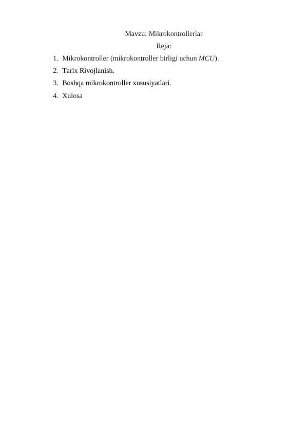 Mikrokontrollerlar