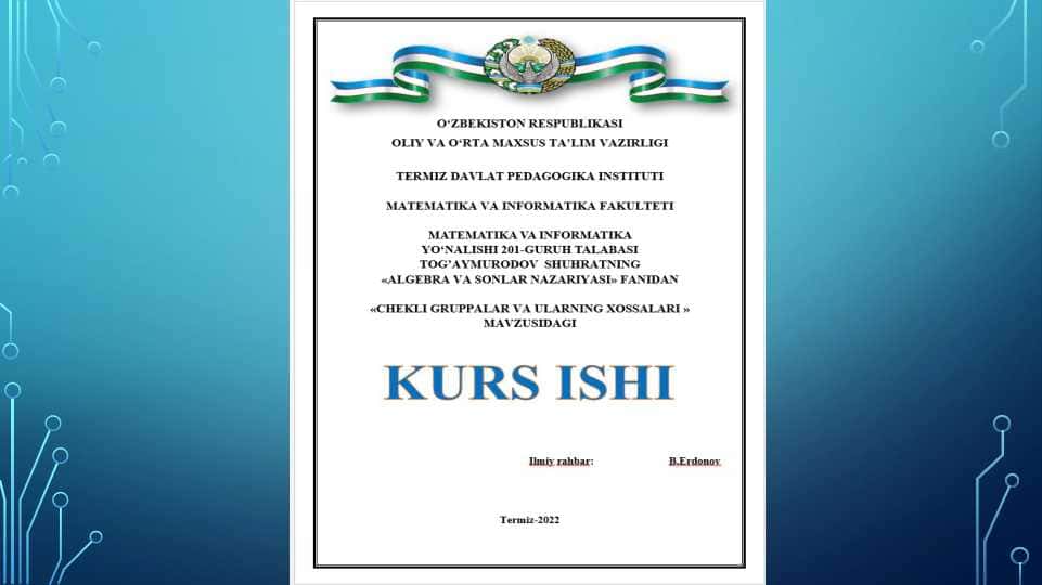 Chekli gruppalarni ifodalash