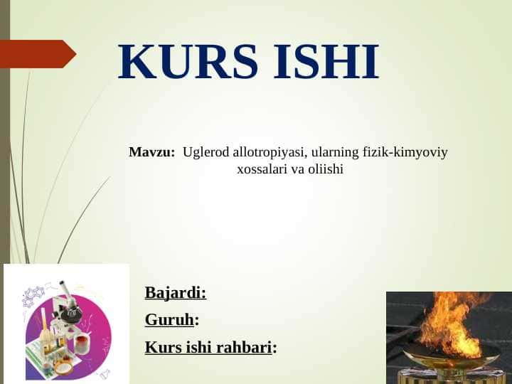 Uglerod allotropiyasi, ularning fizik-kimyoviy xossalari va olinishi