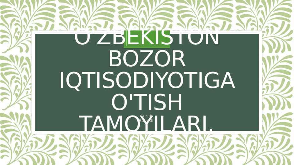 Yashil Iqtisodiyot