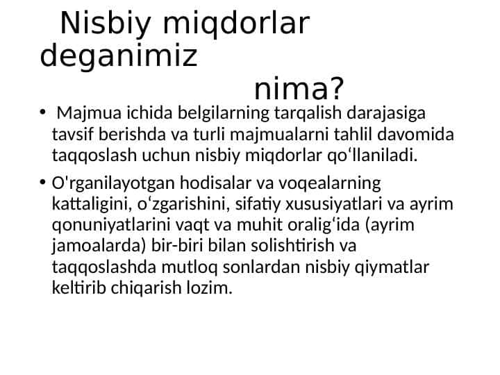Nisbiy miqdorlar