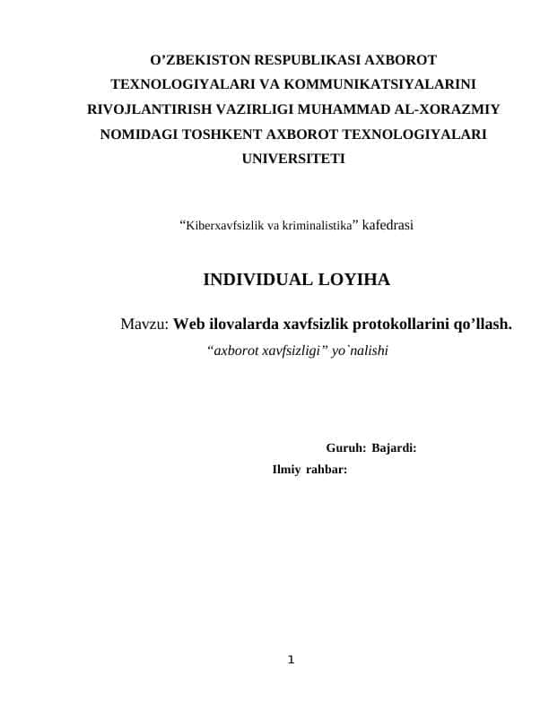 Loyiha ishi.