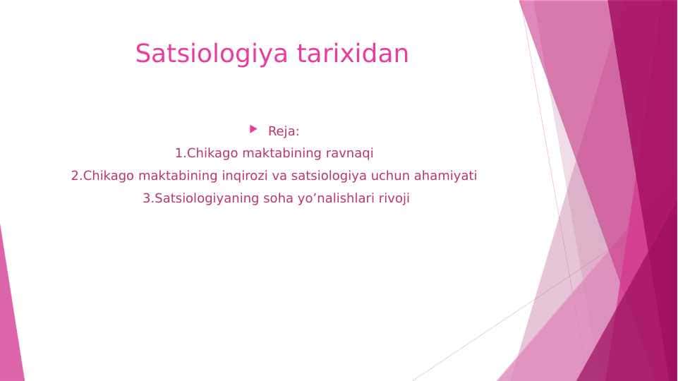 Satsiologiya tarixidan