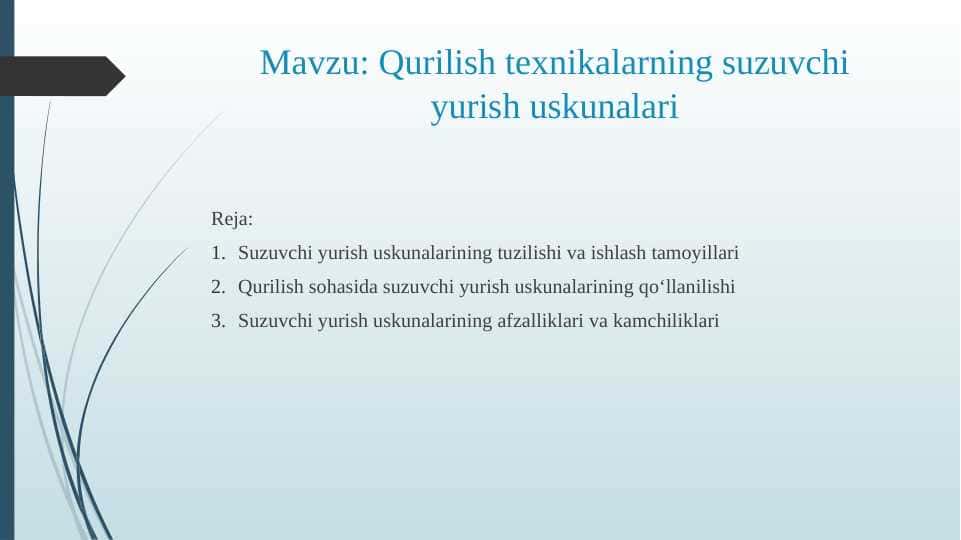 Qurilish texnikalarning suzuvchi yurish uskunalari