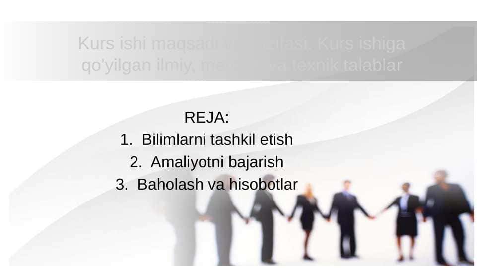 Kurs ishi maqsadi va vazifasi. Kurs ishiga qo'yilgan ilmiy, metodik va texnik talablar