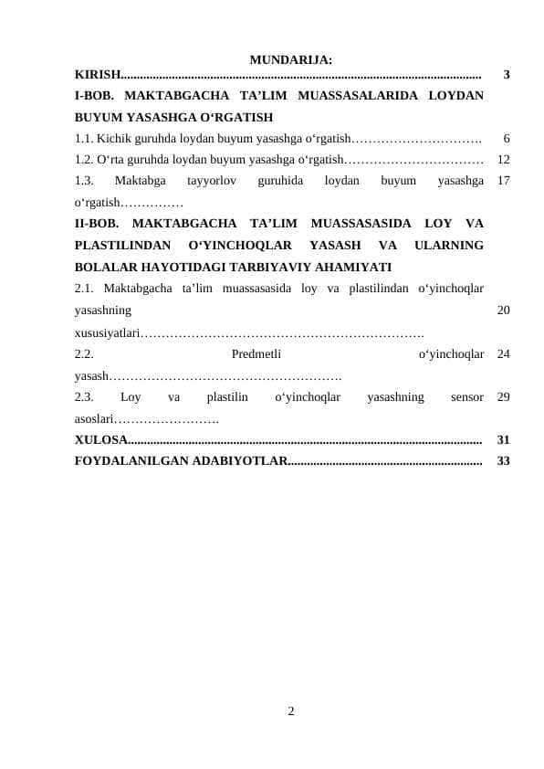 MTMda loydan buyum yasashga o'rgatishning ahamiyati