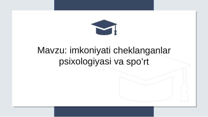 imkoniyati cheklanganlar psixologiyasi va spoʻrt