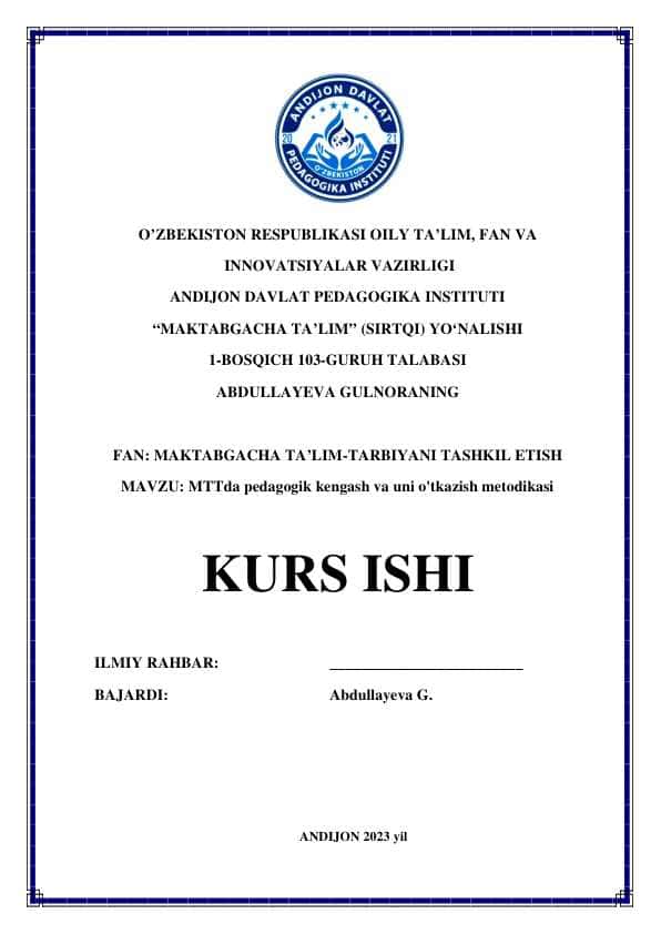 Mttda pedogogik kengash va uni o'tkazish