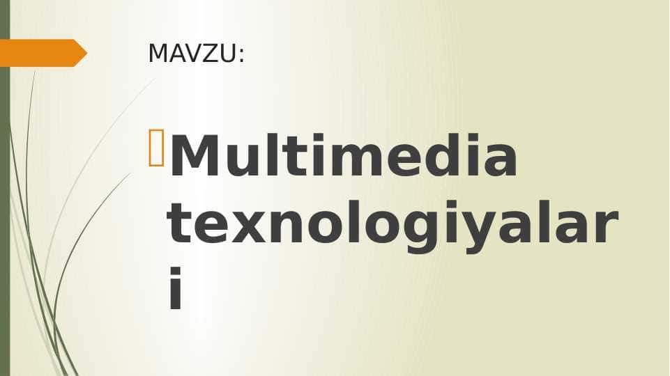 Multimedia texnologiyalari