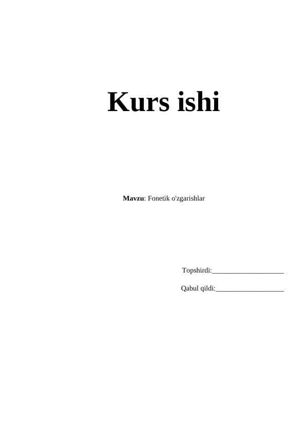 Fonetik o'zgarishlar