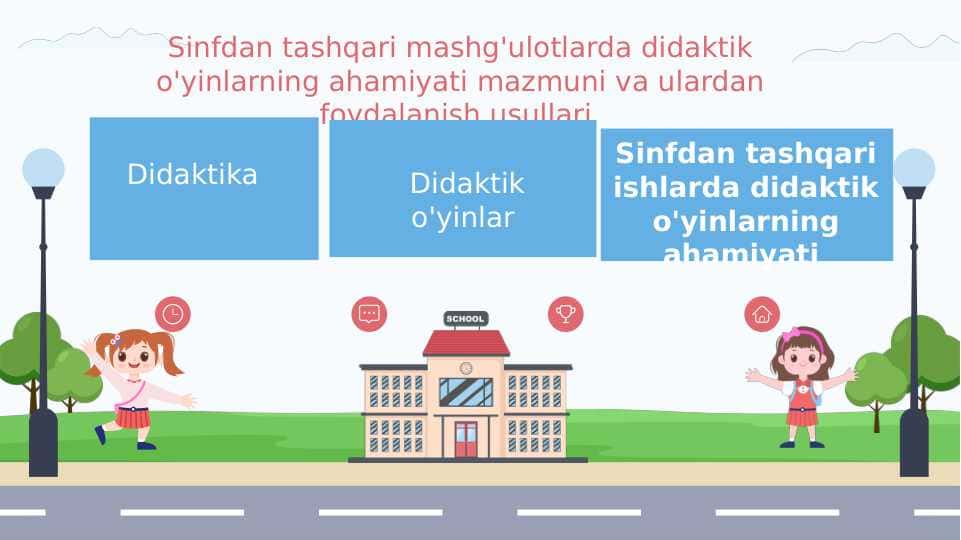 Sinfdan tashqari mashg'ulotlarda didaktik o'yinlarning ahamiyati mazmuni va ulardan foydalanish usullari