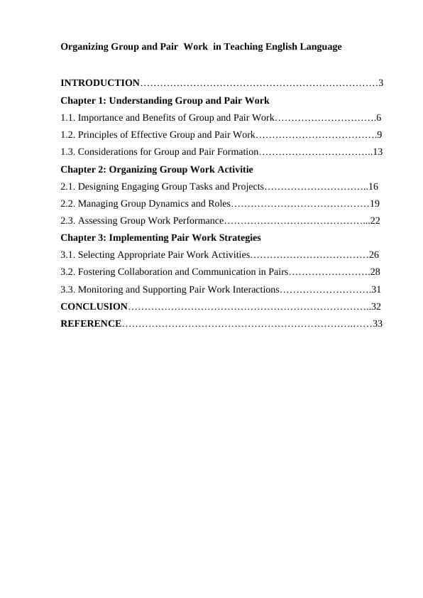 Organizing Group and Pair Work in Teaching English Language