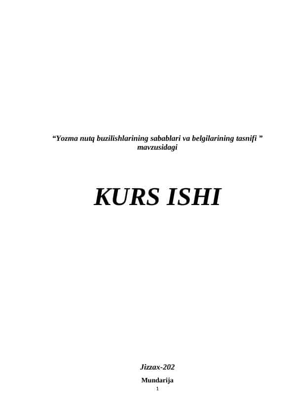 Yozma nutq buzilishlarining sabablari va belgilarining tasnifi