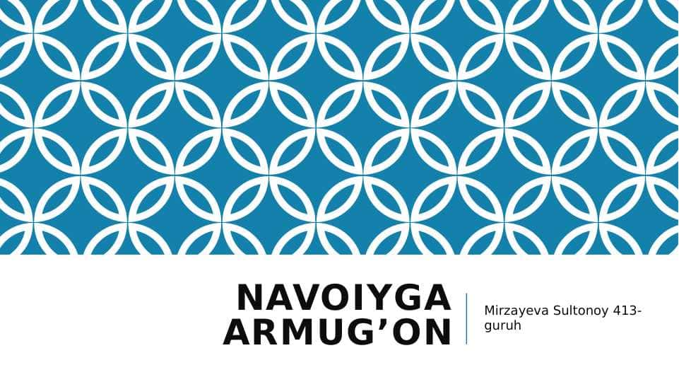 NAVOIYGA ARMUG'ON