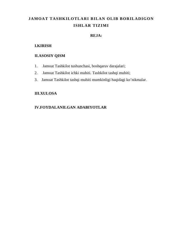 JAMOAT TASHKILOTLARI BILAN OLIB BORILADIGON ISHLAR TIZIMI