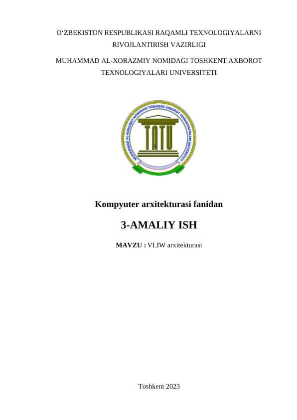VLIW arxitekturasi