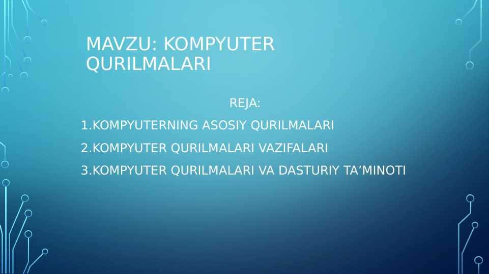 : KOMPYUTER QURILMALARI