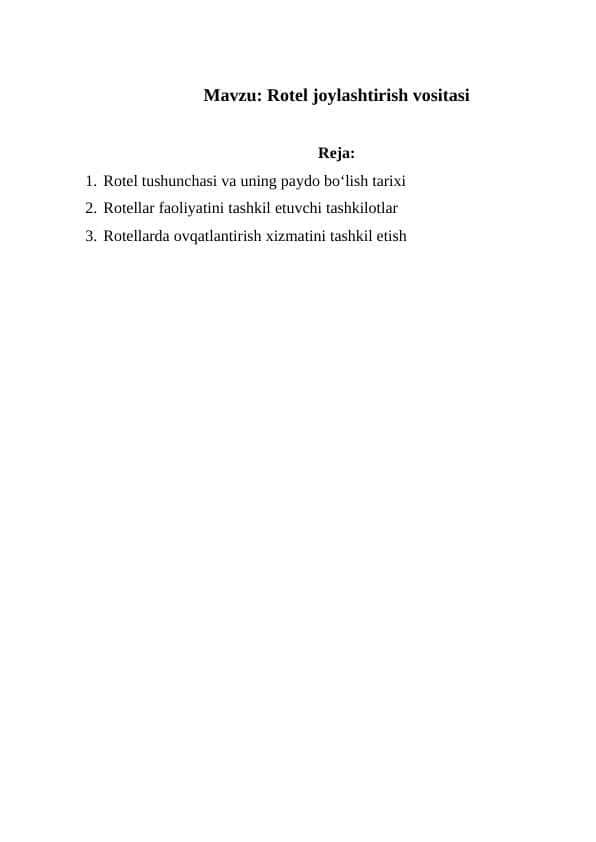 Rotel joylashtirish vositasi