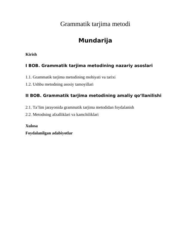 Grammatik tarjima metodi K